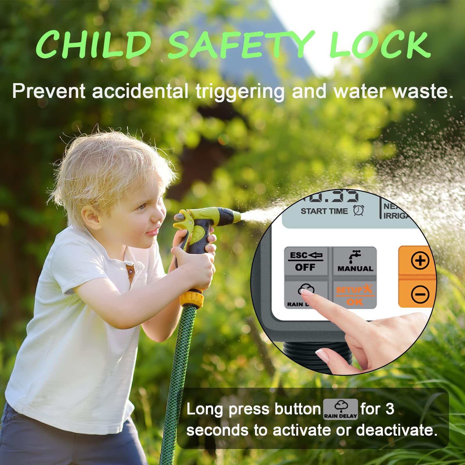 HASTHIP Drip Irrigation Timer for Garden Farm, Irrigation Water Timer Programmable Timer, Automatic Watering System, Waterproof Digital Irrigation Timer System for Lawns HASTHIP Drip Irrigation Timer for Garden Farm, Irrigation Water Timer Programmable Timer, Automatic Watering System, Waterproof Digital Irrigation Timer System for Lawns